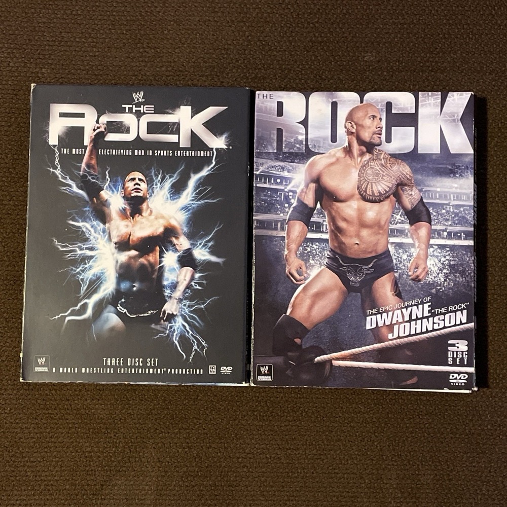 Set Of WWE The Rock DVDs Dwayne Johnson (2) 3 Disc‎ Sets
